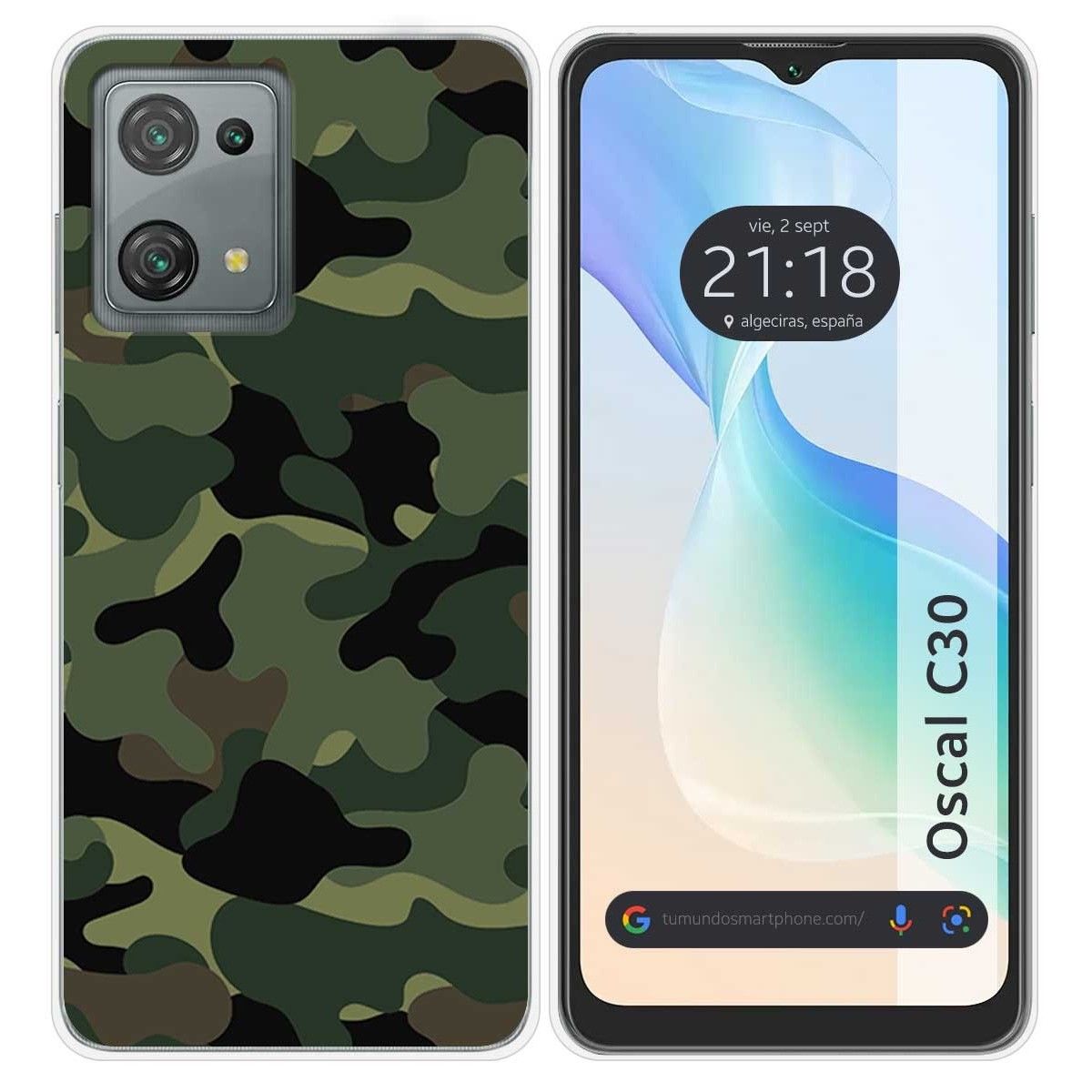 Funda Silicona para Blackview Oscal C30 / C30 Pro diseño Camuflaje Dibujos