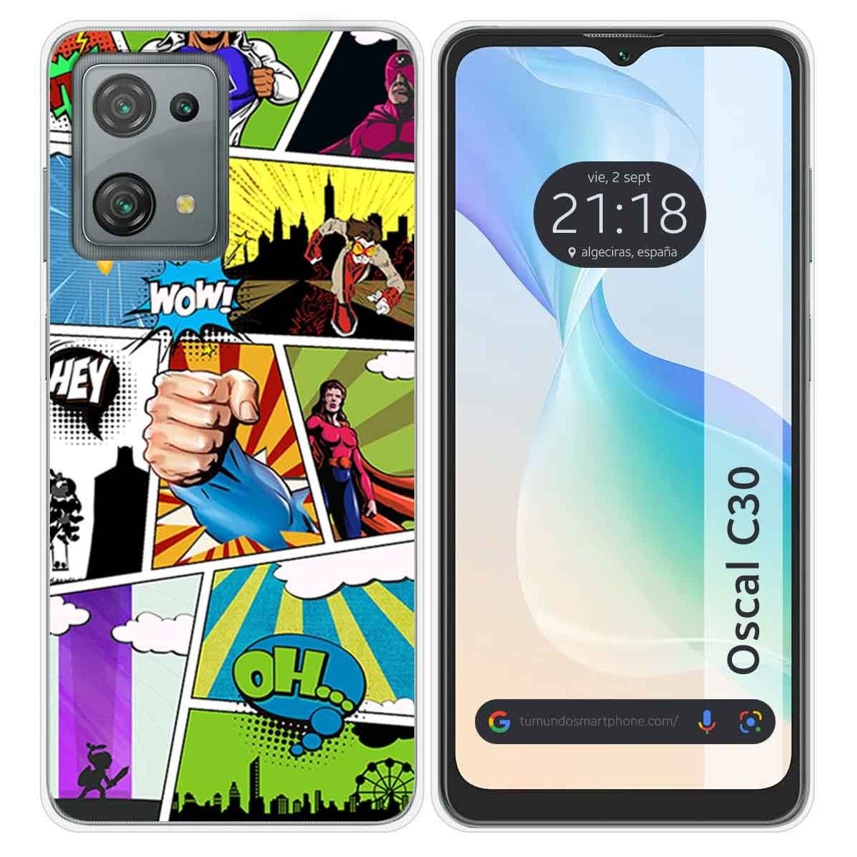 Funda Silicona para Blackview Oscal C30 / C30 Pro diseño Comic Dibujos