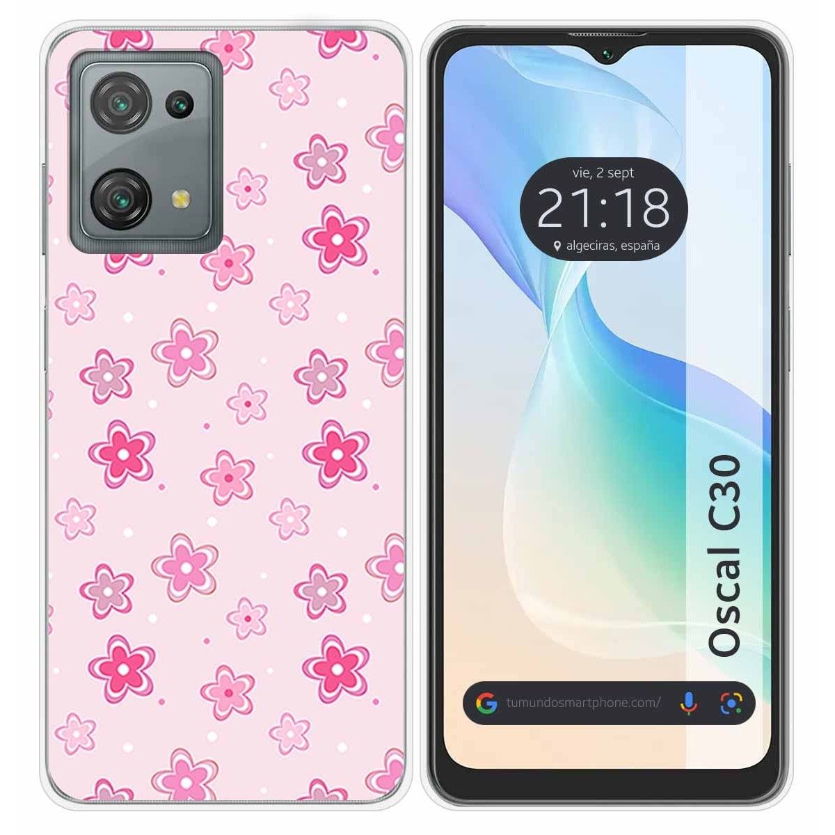 Funda Silicona para Blackview Oscal C30 / C30 Pro diseño Flores Dibujos