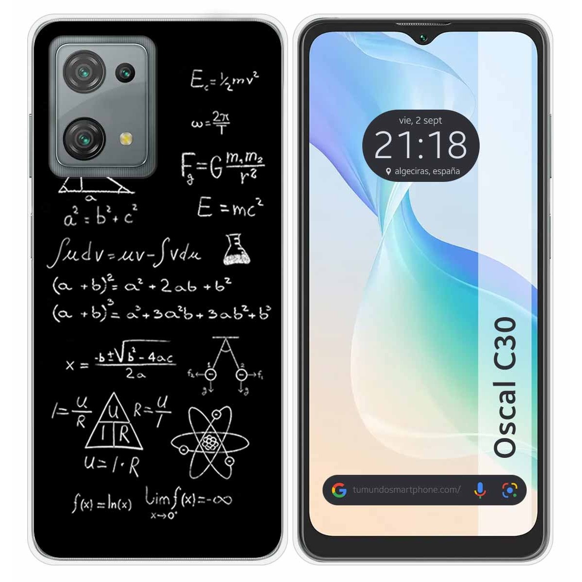Funda Silicona para Blackview Oscal C30 / C30 Pro diseño Formulas Dibujos