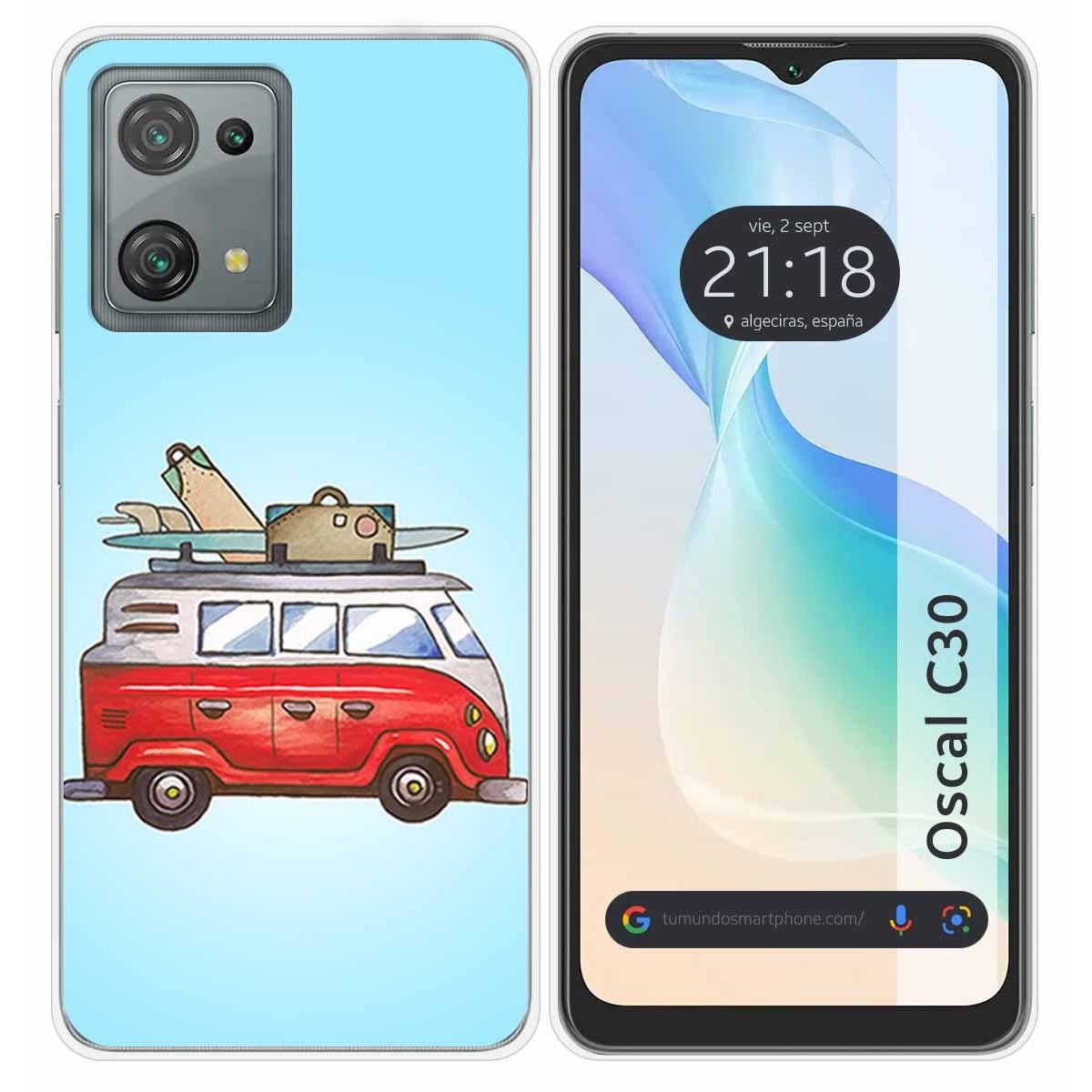 Funda Silicona para Blackview Oscal C30 / C30 Pro diseño Furgoneta Dibujos