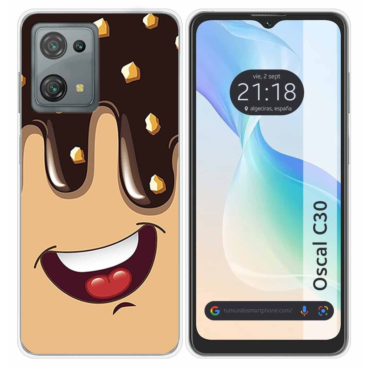 Funda Silicona para Blackview Oscal C30 / C30 Pro diseño Helado Chocolate Dibujos