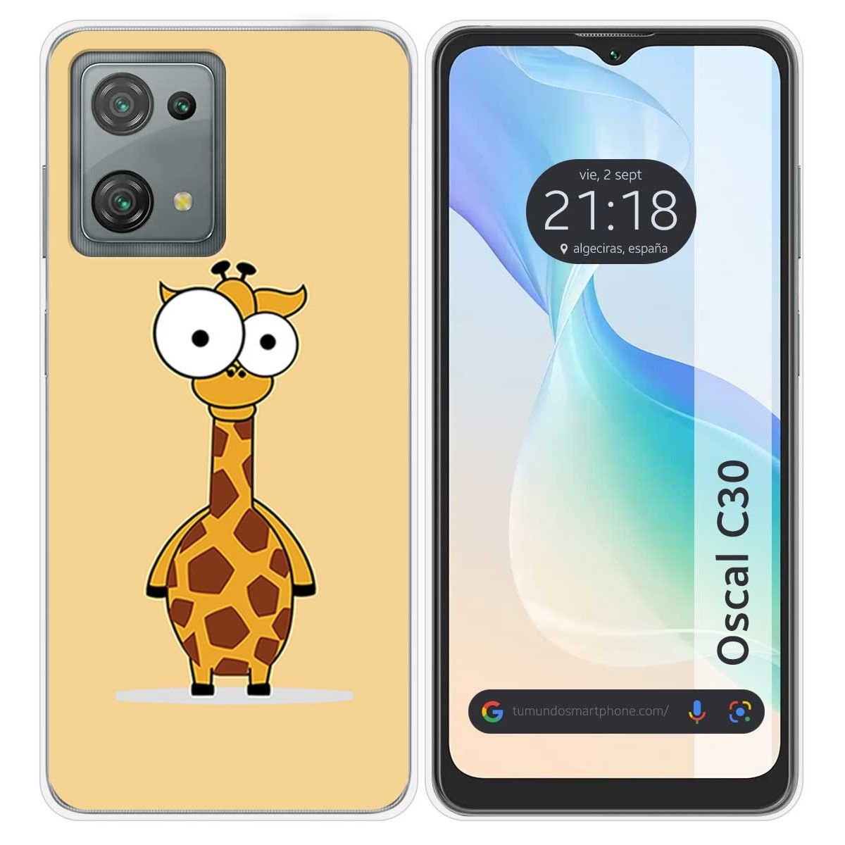 Funda Silicona para Blackview Oscal C30 / C30 Pro diseño Jirafa Dibujos
