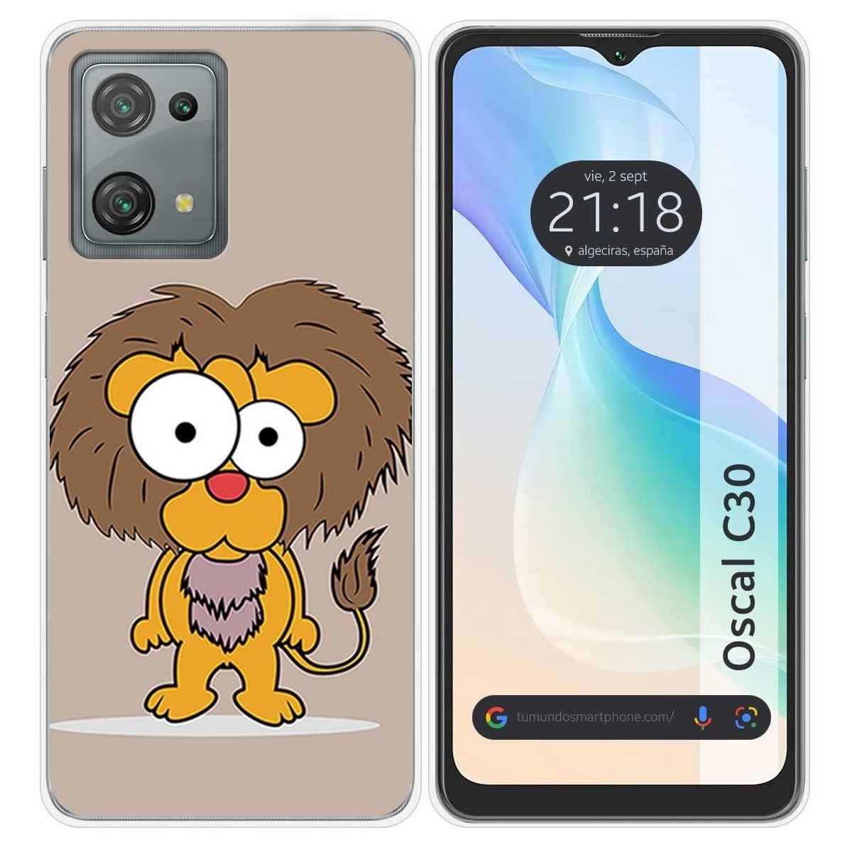 Funda Silicona para Blackview Oscal C30 / C30 Pro diseño Leon Dibujos