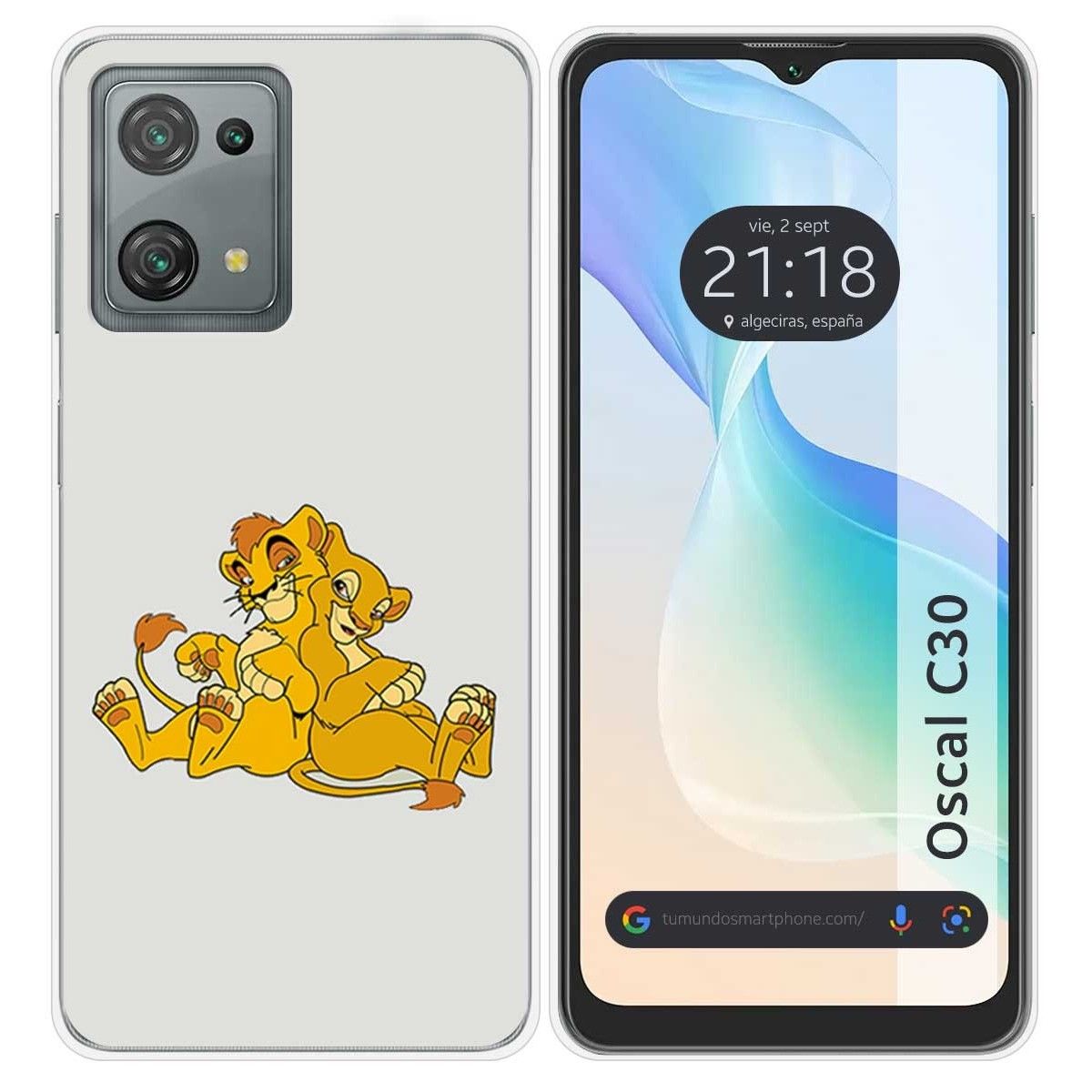 Funda Silicona para Blackview Oscal C30 / C30 Pro diseño Leones Dibujos