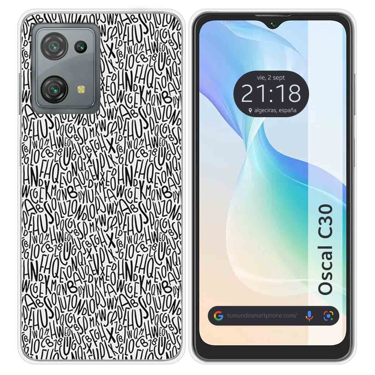 Funda Silicona para Blackview Oscal C30 / C30 Pro diseño Letras Dibujos