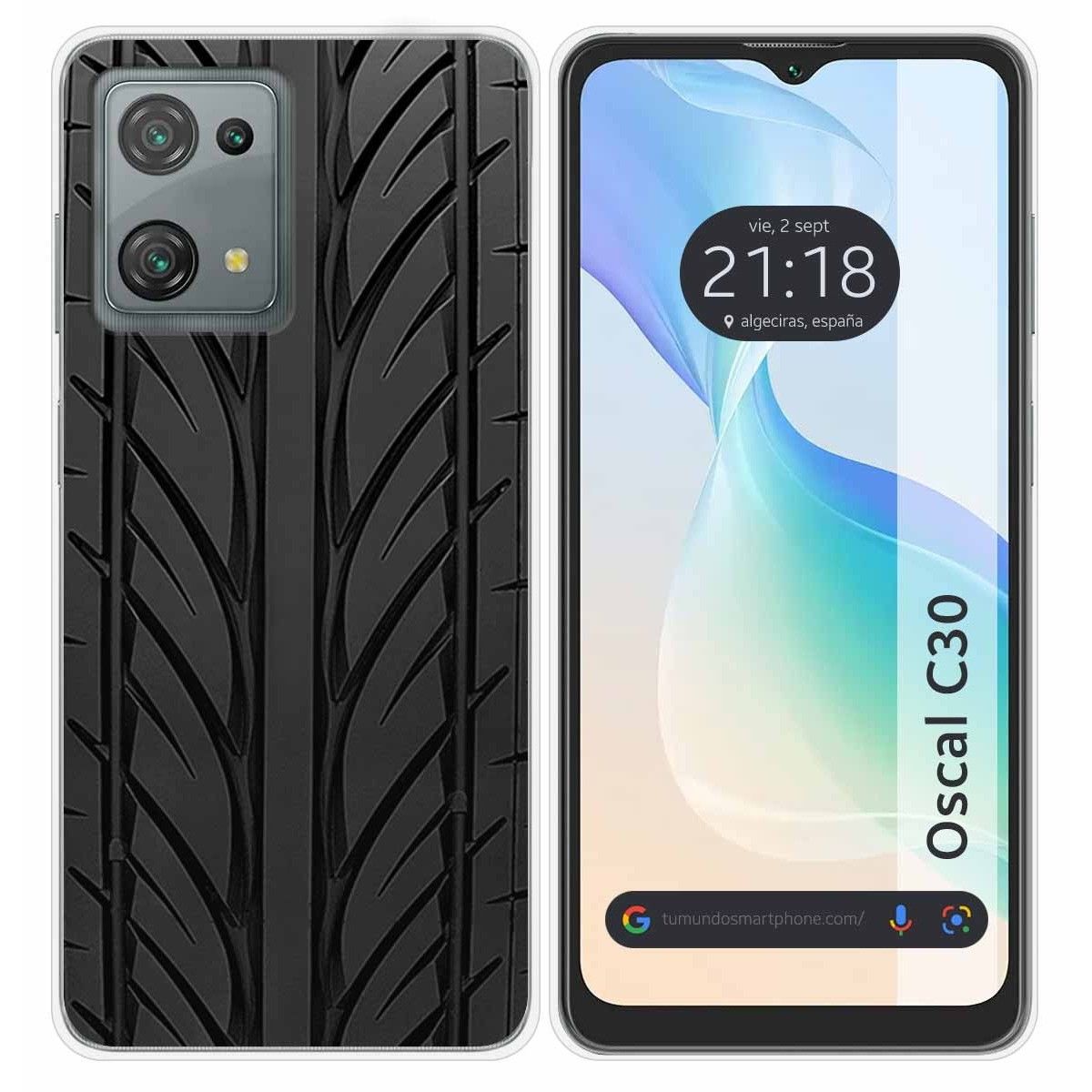 Funda Silicona para Blackview Oscal C30 / C30 Pro diseño Neumatico Dibujos