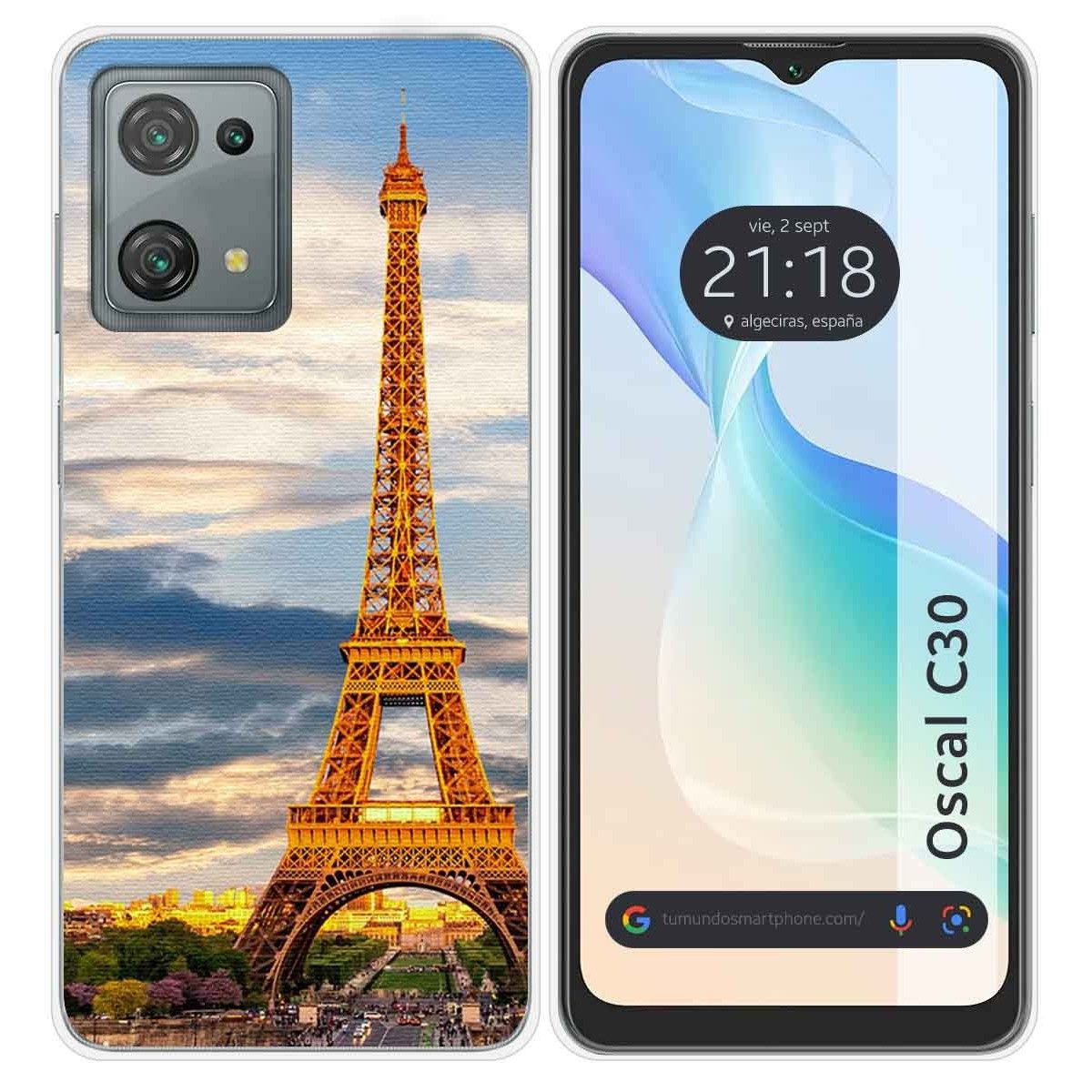 Funda Silicona para Blackview Oscal C30 / C30 Pro diseño Paris Dibujos