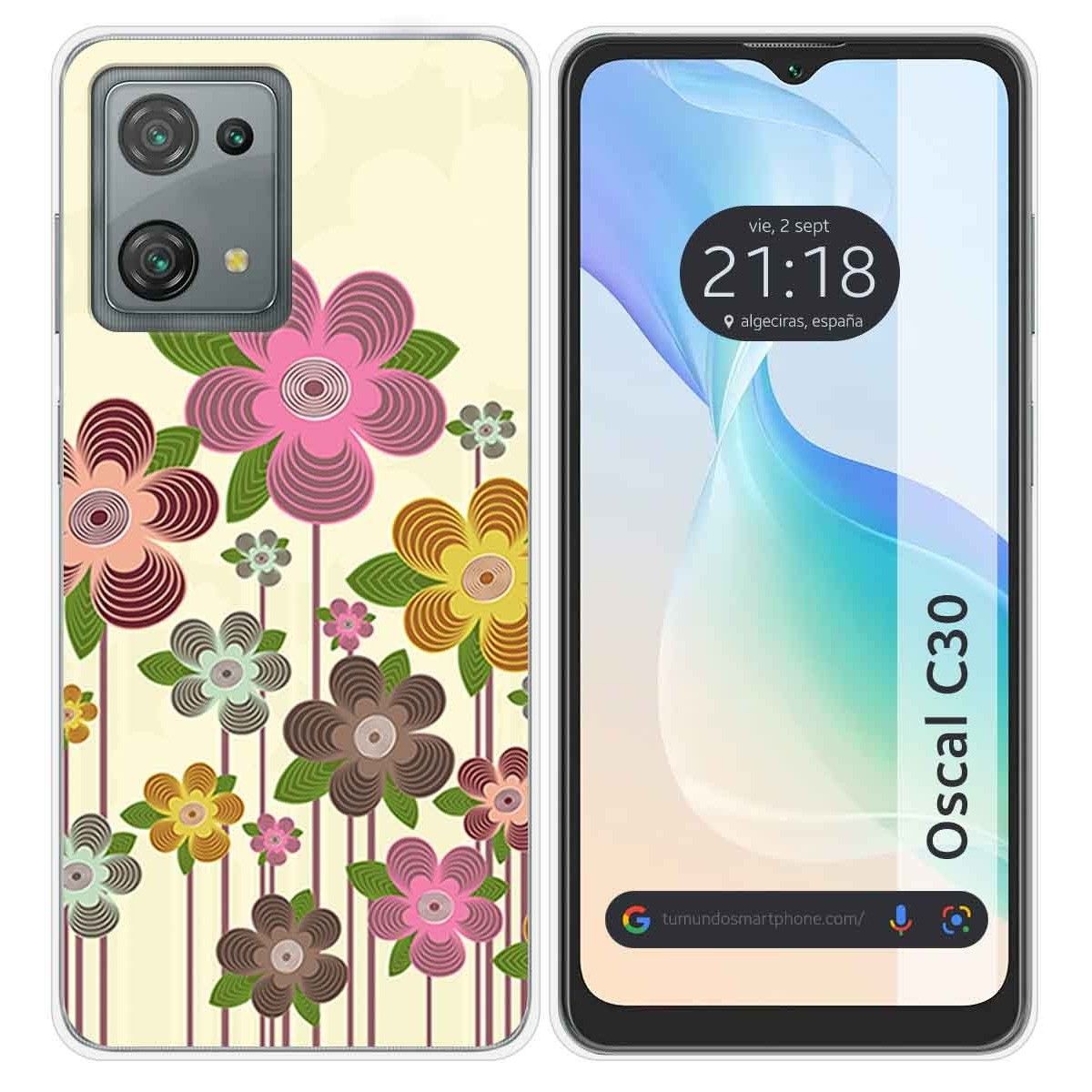 Funda Silicona para Blackview Oscal C30 / C30 Pro diseño Primavera En Flor Dibujos