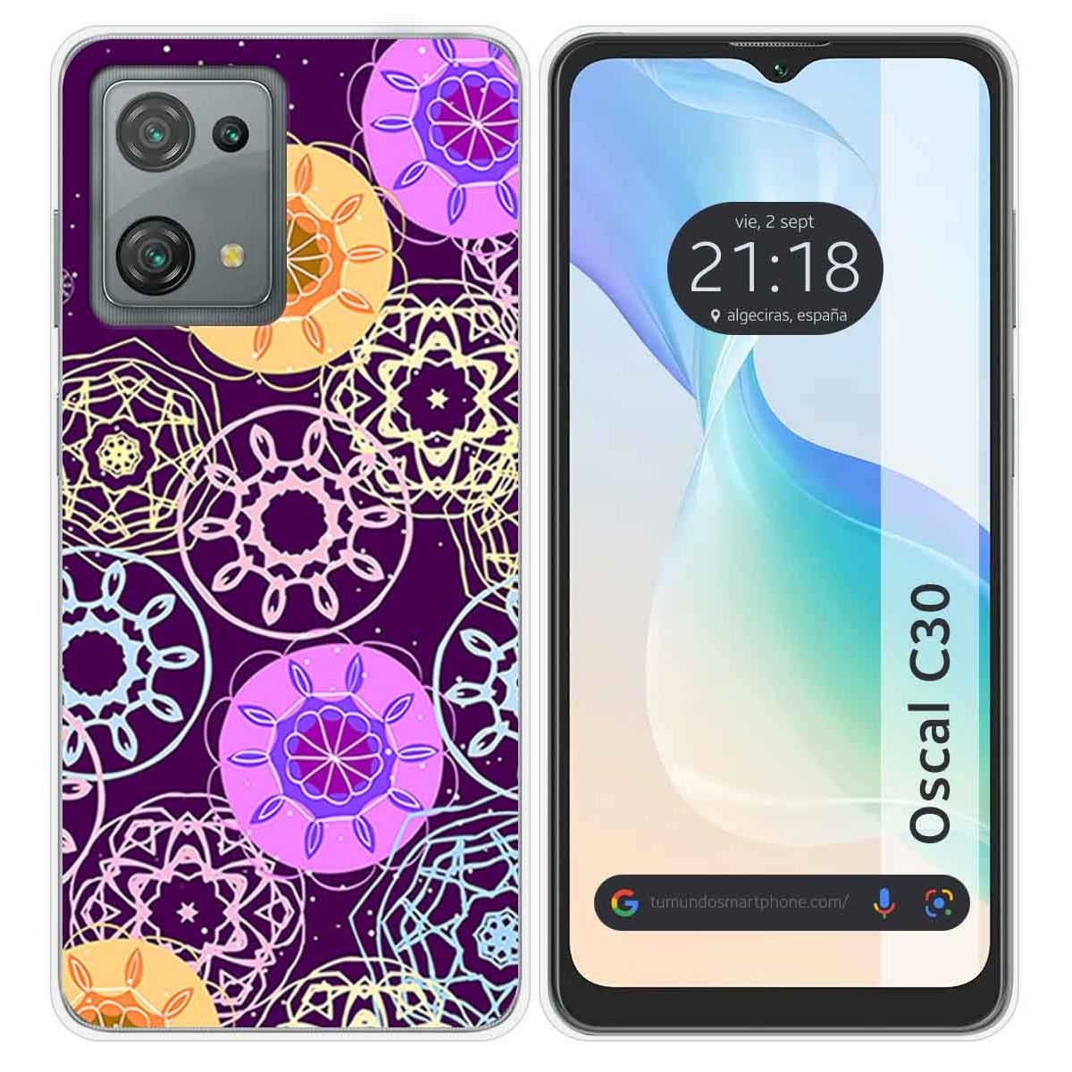 Funda Silicona para Blackview Oscal C30 / C30 Pro diseño Radial Dibujos
