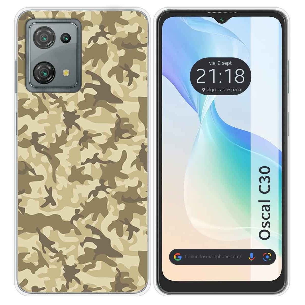 Funda Silicona para Blackview Oscal C30 / C30 Pro diseño Sand Camuflaje Dibujos