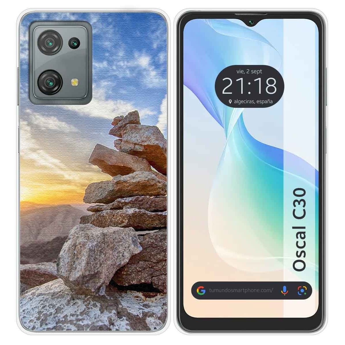 Funda Silicona para Blackview Oscal C30 / C30 Pro diseño Sunset Dibujos