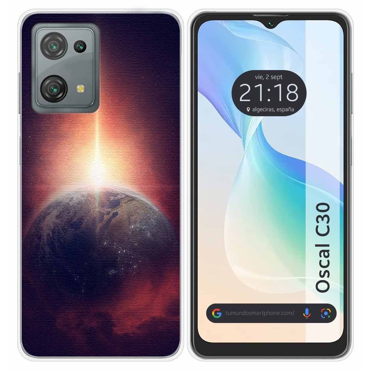 Funda Silicona para Blackview Oscal C30 / C30 Pro diseño Tierra Dibujos
