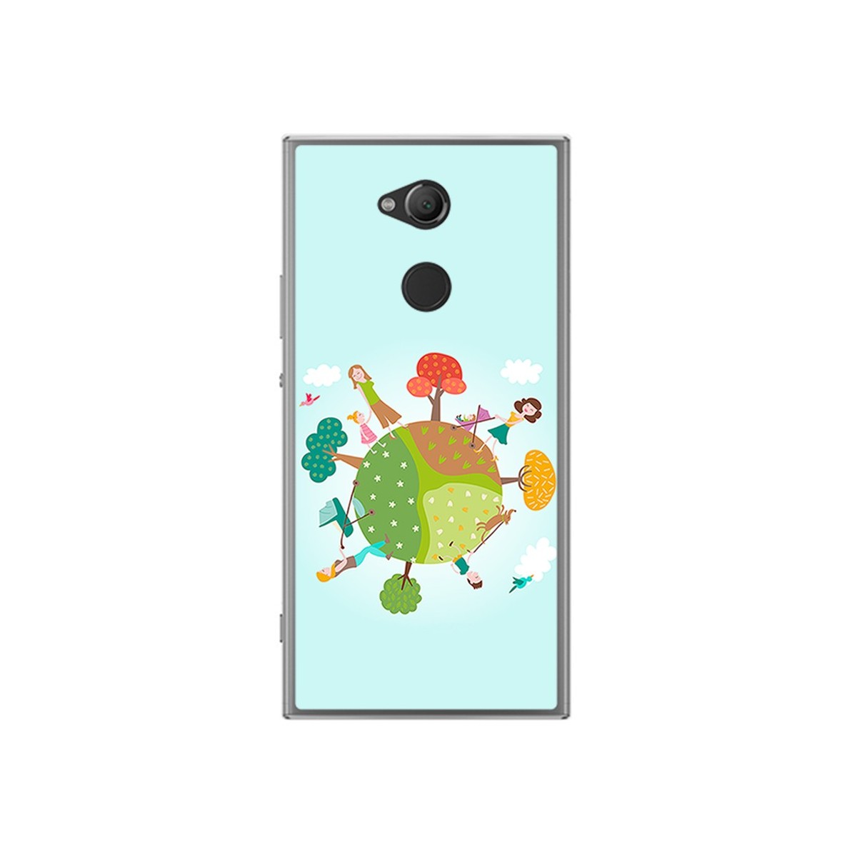 Funda Gel Tpu para Sony Xperia XA2 Diseño Familia Dibujos