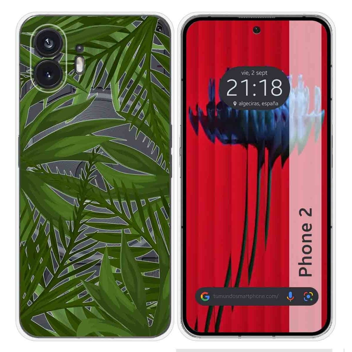 Funda Silicona Transparente para Nothing Phone 2 5G diseño Jungla Dibujos