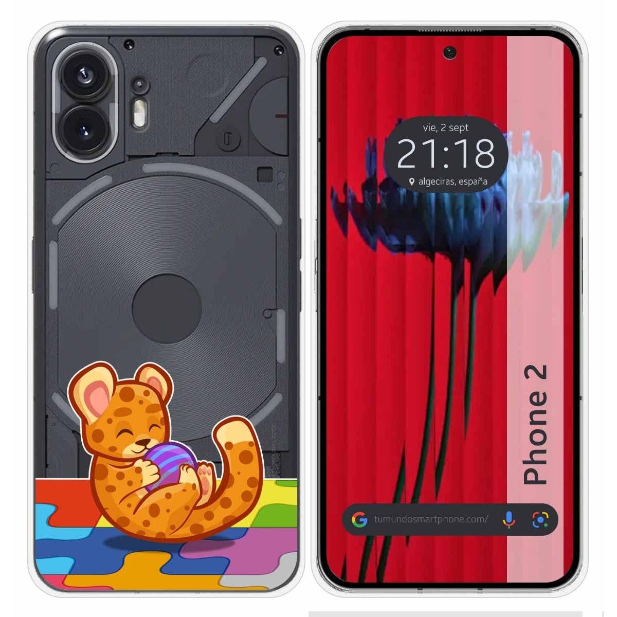 Funda Silicona Transparente para Nothing Phone 2 5G diseño Leopardo Dibujos