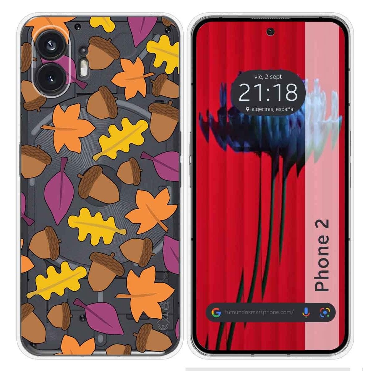 Funda Silicona Transparente para Nothing Phone 2 5G diseño Otoño Dibujos