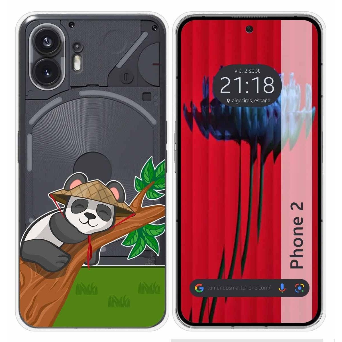 Funda Silicona Transparente para Nothing Phone 2 5G diseño Panda Dibujos
