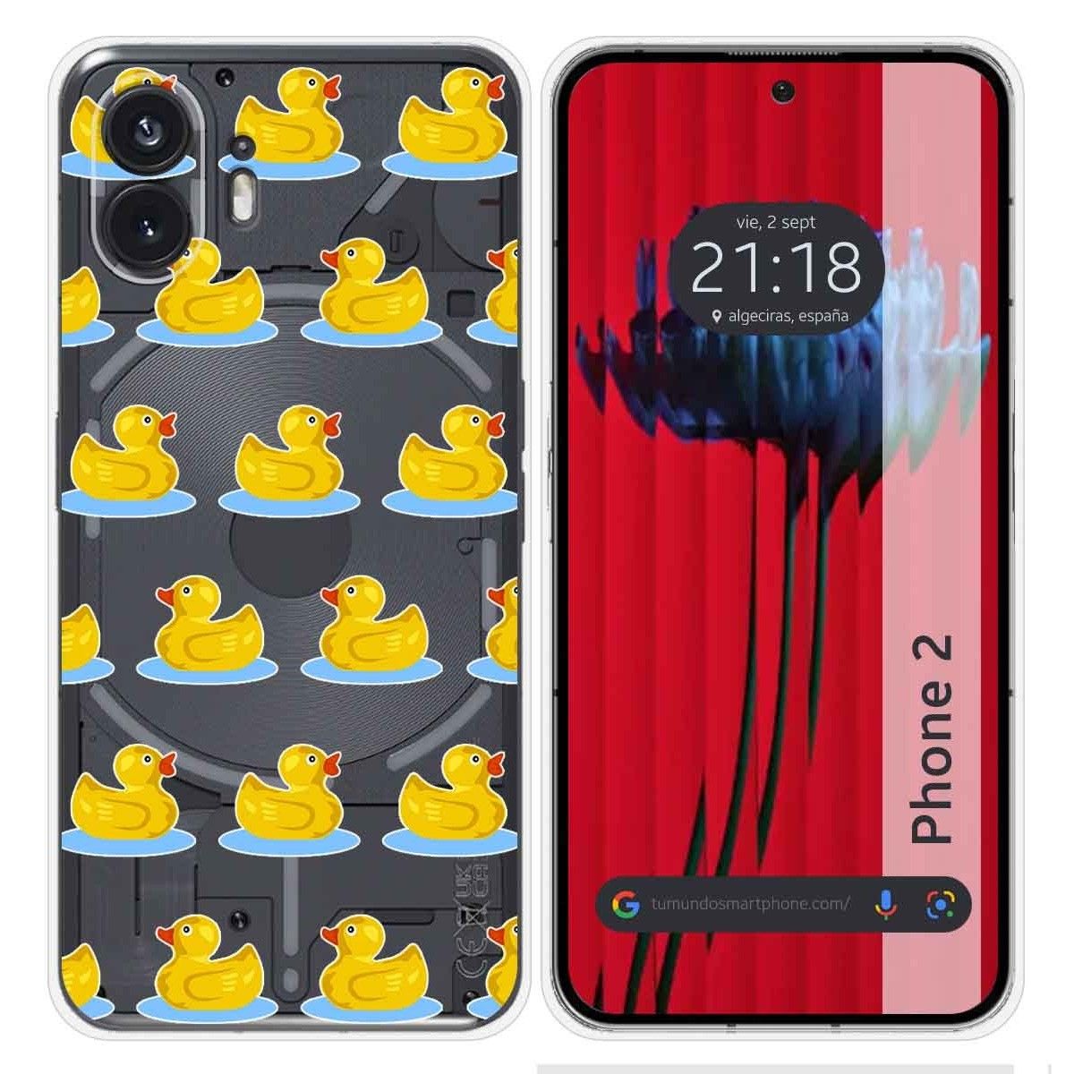 Funda Silicona Transparente para Nothing Phone 2 5G diseño Pato Dibujos