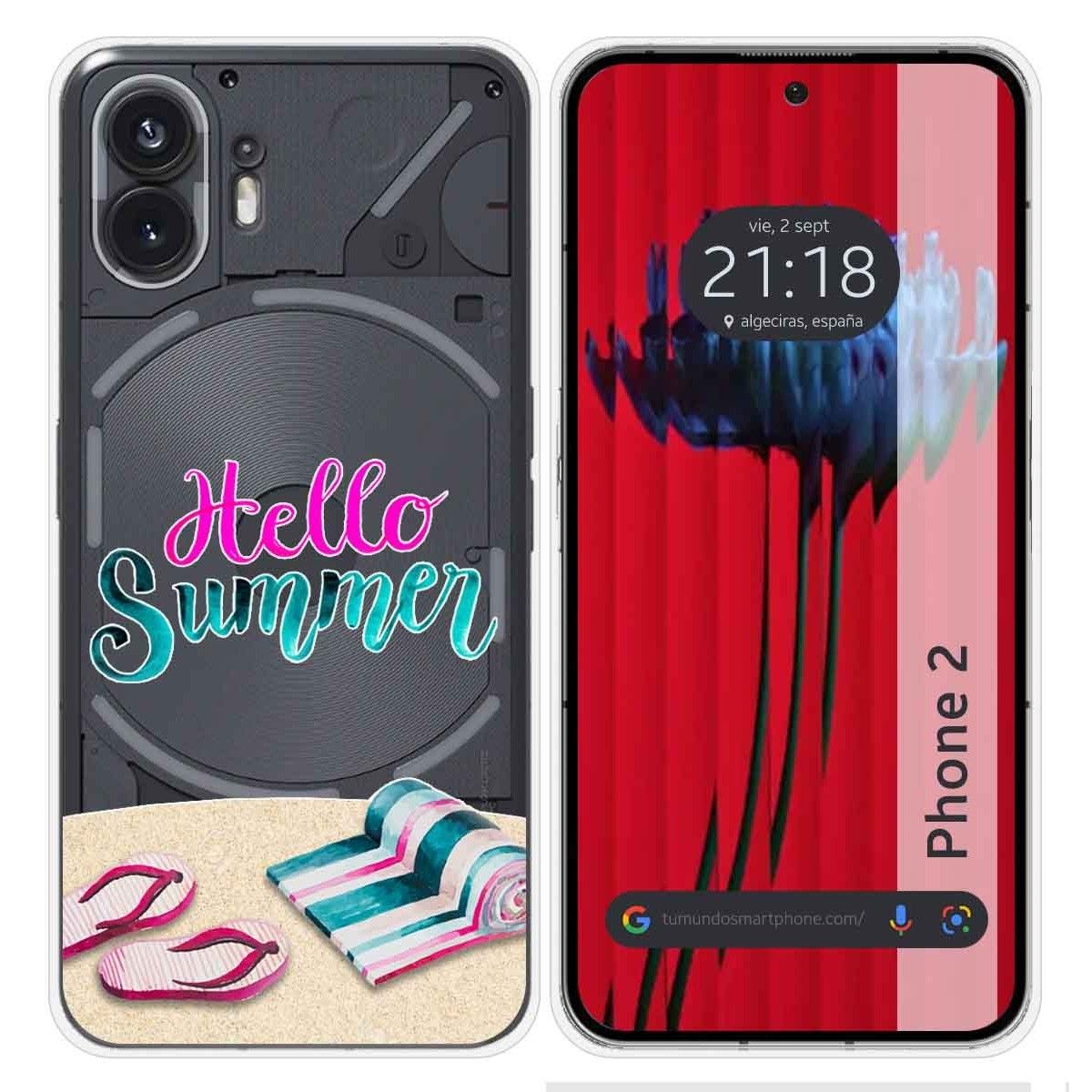 Funda Silicona Transparente para Nothing Phone 2 5G diseño Summer Dibujos