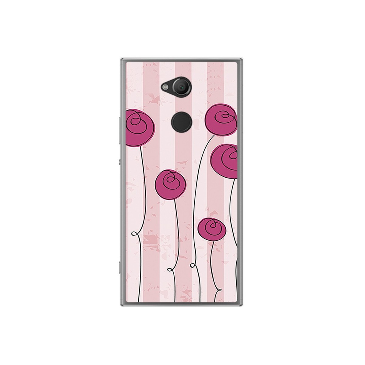 Funda Gel Tpu para Sony Xperia XA2 Diseño Flores Vintage Dibujos