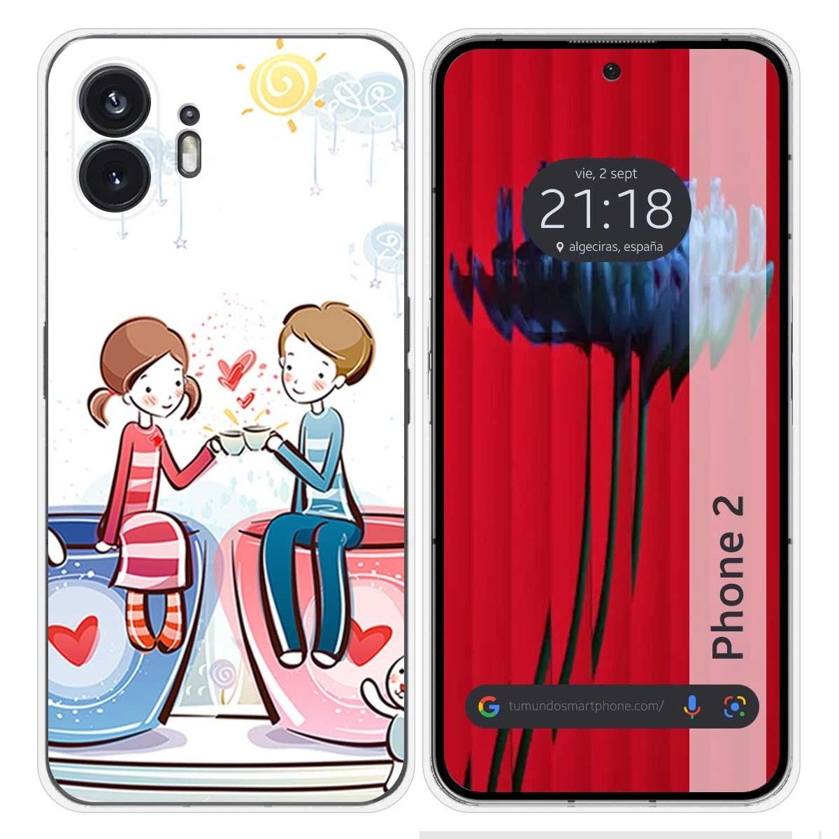 Funda Silicona para Nothing Phone 2 5G diseño Café Dibujos