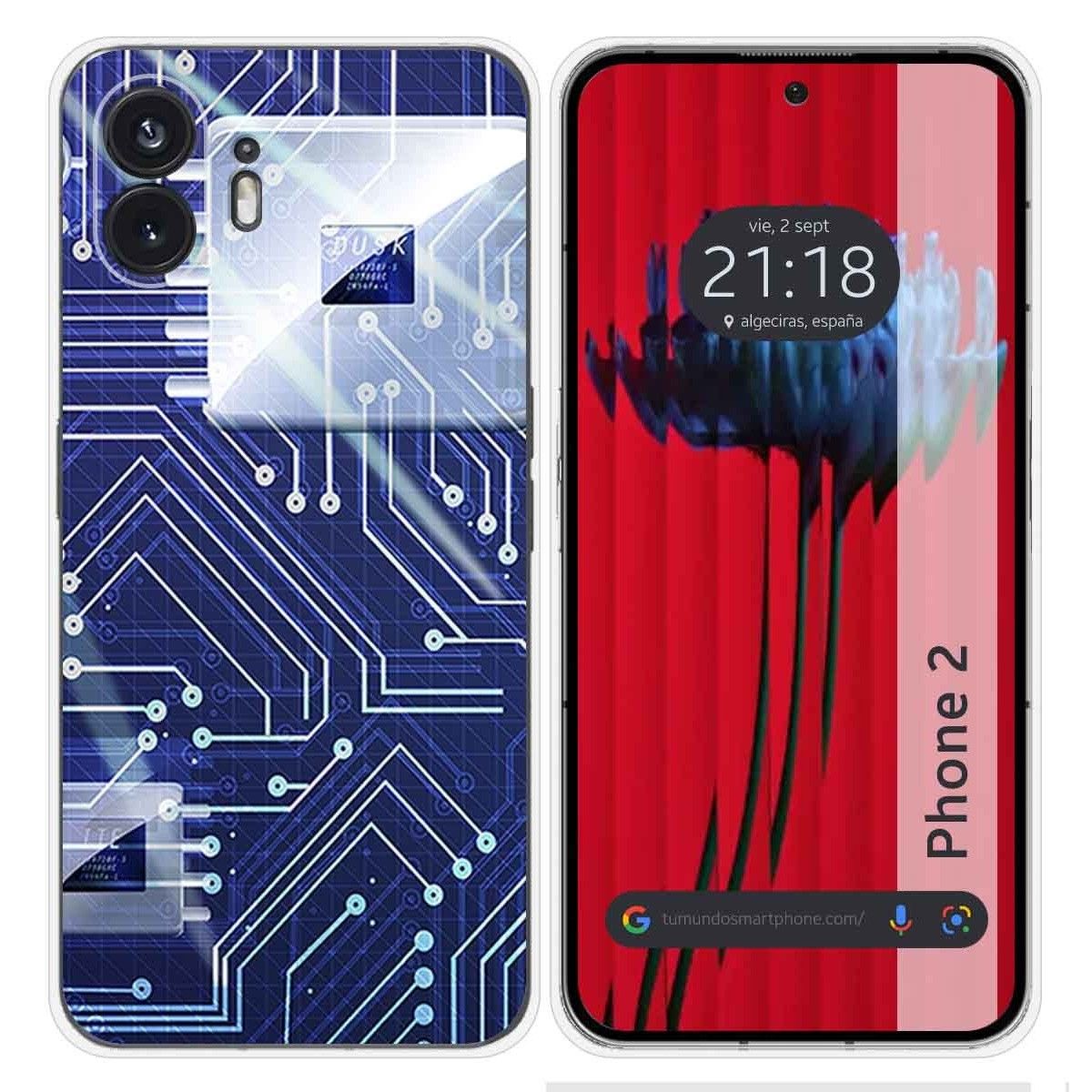 Funda Silicona para Nothing Phone 2 5G diseño Circuito Dibujos