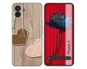 Funda Silicona para Nothing Phone 2 5G diseño Corazones Madera Dibujos