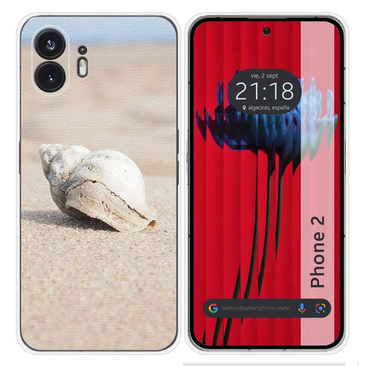 Funda Silicona para Nothing Phone 2 5G diseño Concha Dibujos
