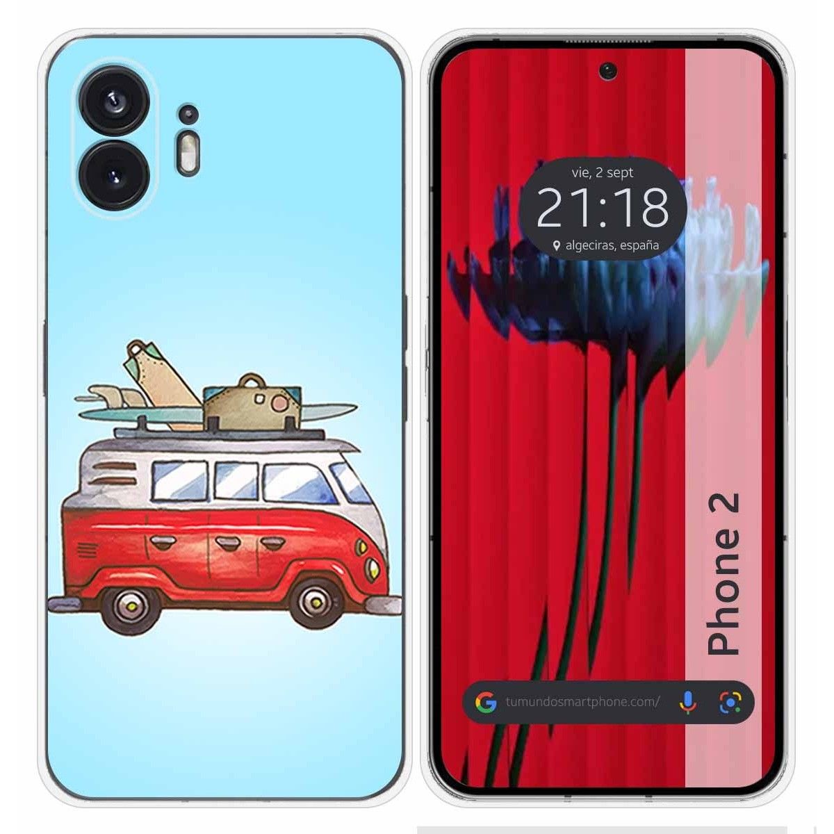 Funda Silicona para Nothing Phone 2 5G diseño Furgoneta Dibujos