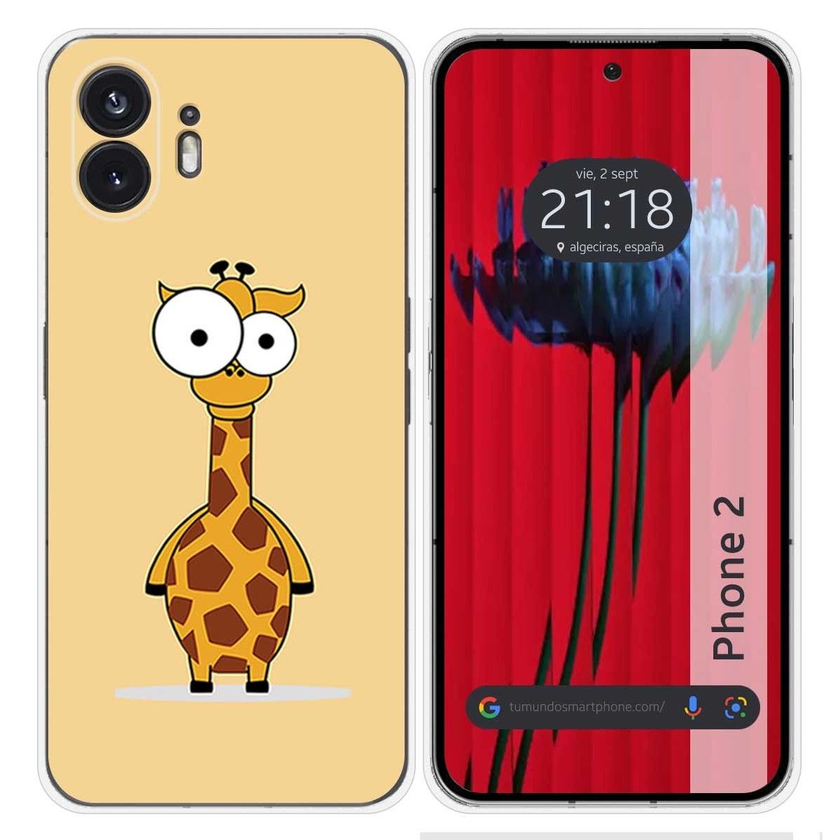 Funda Silicona para Nothing Phone 2 5G diseño Jirafa Dibujos