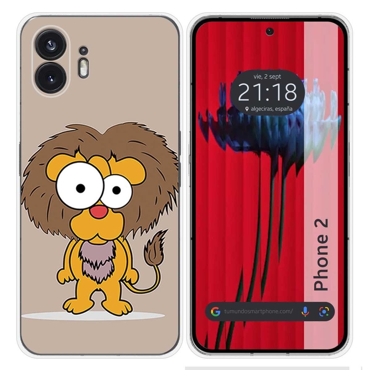 Funda Silicona para Nothing Phone 2 5G diseño Leon Dibujos