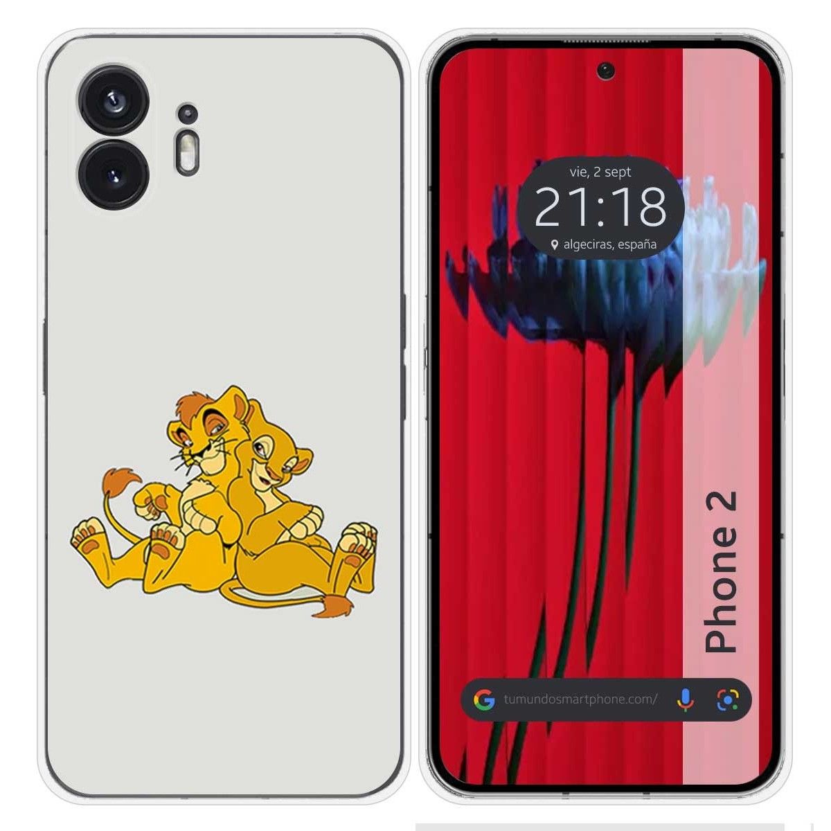 Funda Silicona para Nothing Phone 2 5G diseño Leones Dibujos