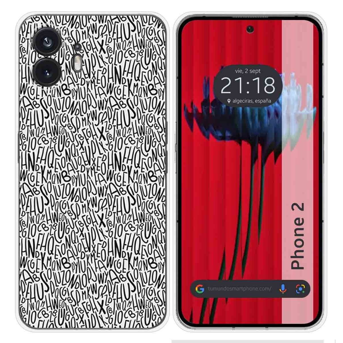 Funda Silicona para Nothing Phone 2 5G diseño Letras Dibujos