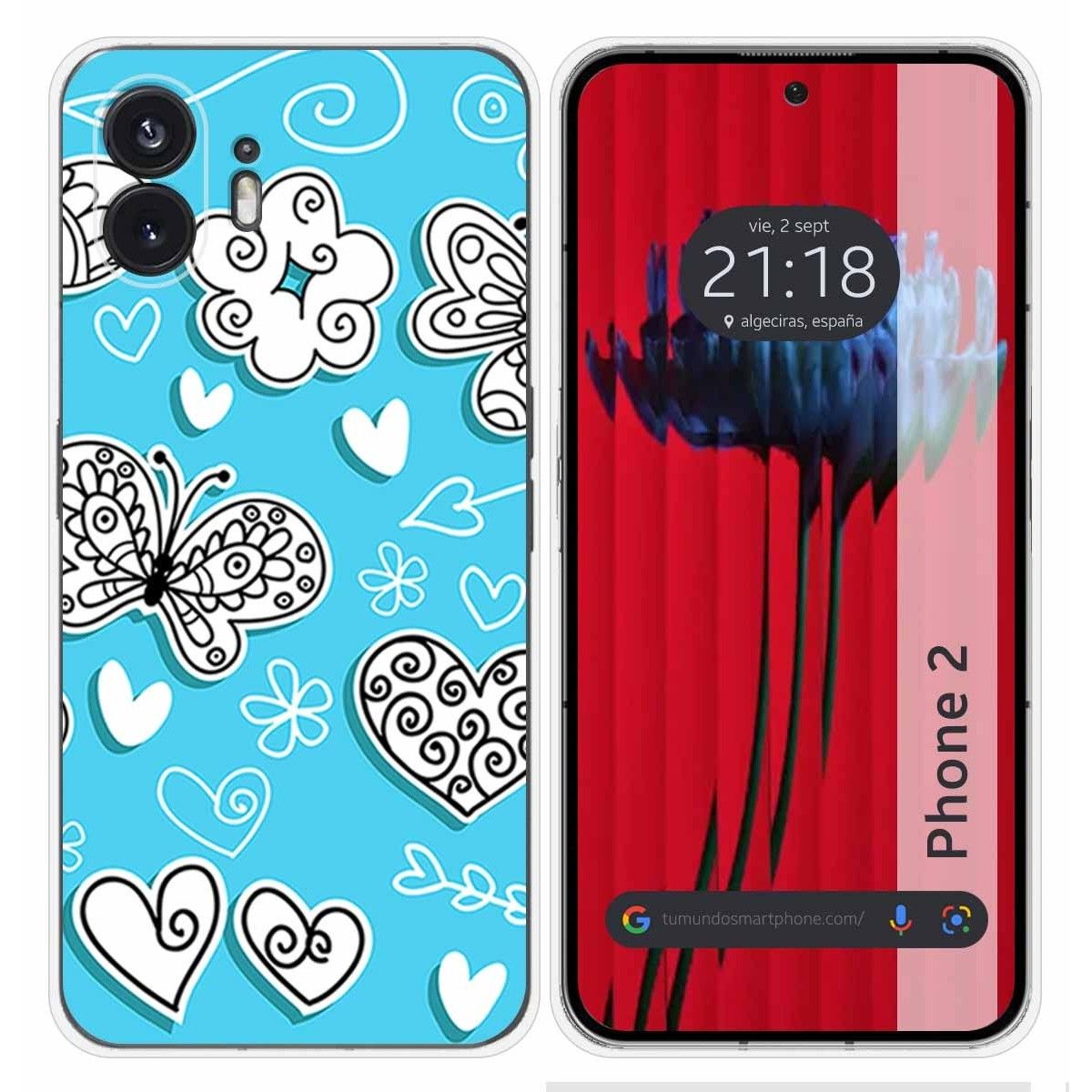 Funda Silicona para Nothing Phone 2 5G diseño Mariposas Dibujos