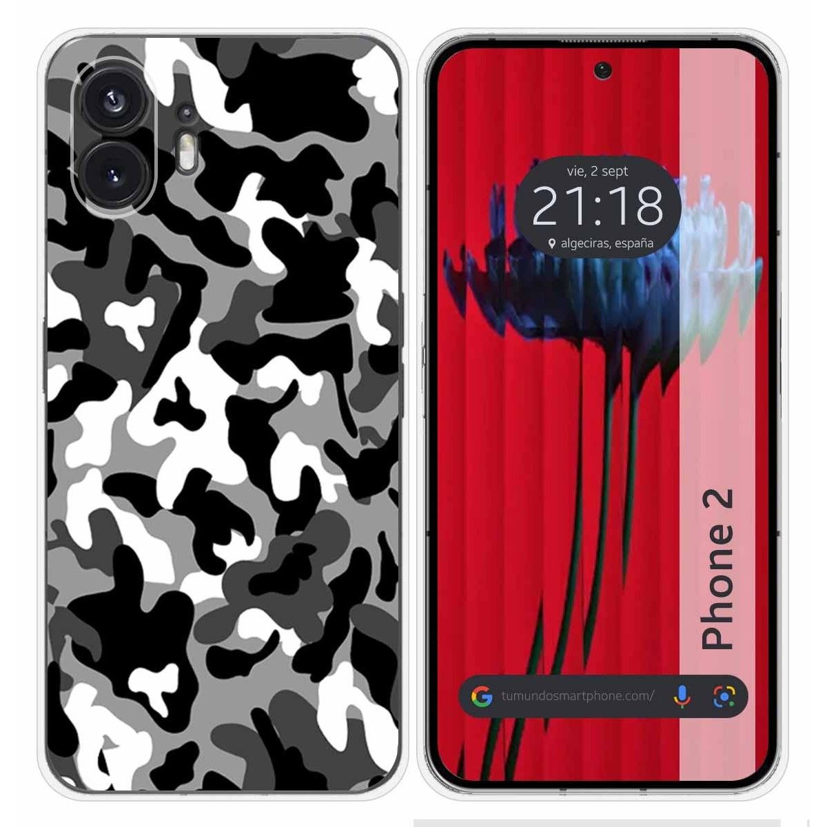 Funda Silicona para Nothing Phone 2 5G diseño Snow Camuflaje Dibujos