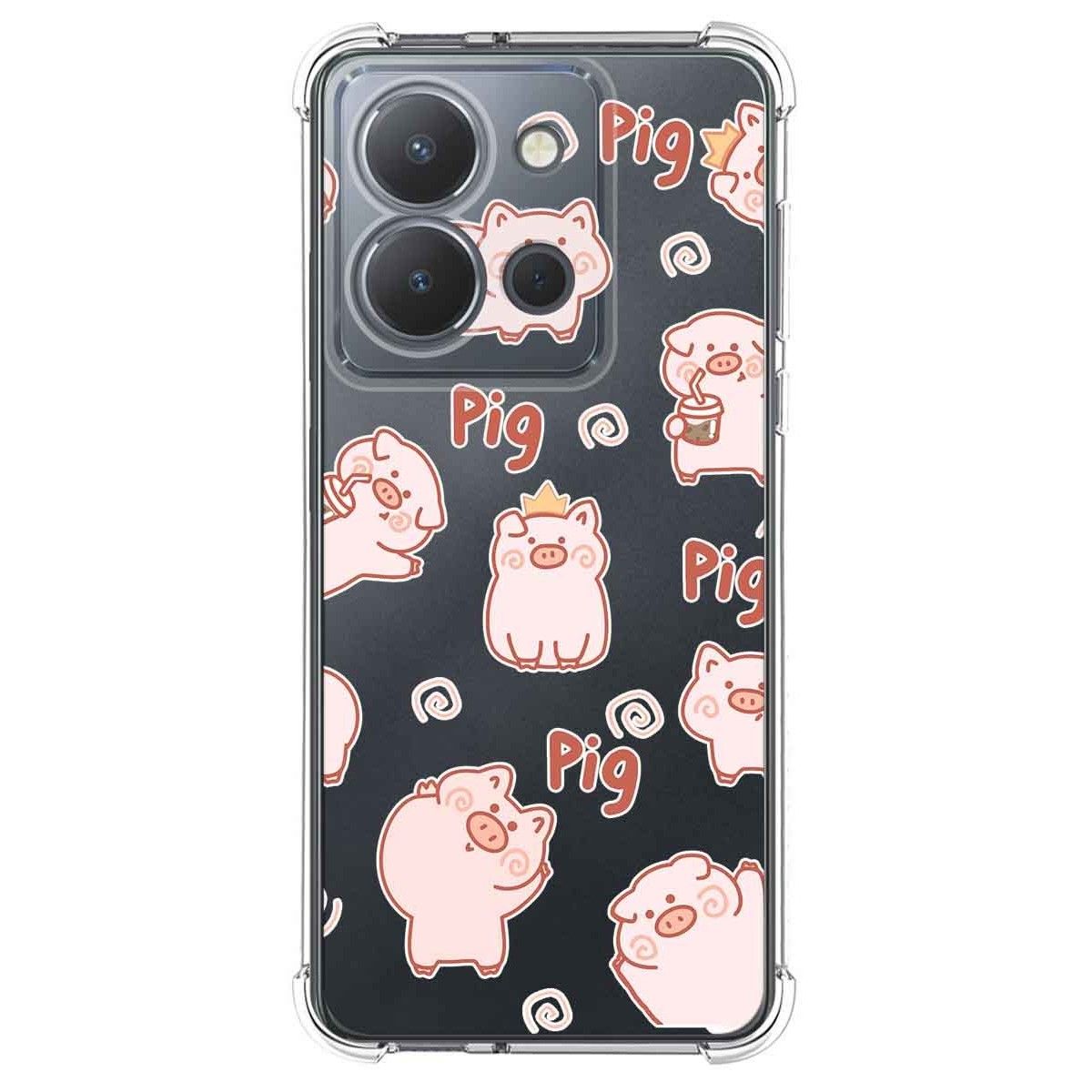 Funda Silicona Antigolpes para Vivo Y36 4G / 5G diseño Cerdos Dibujos