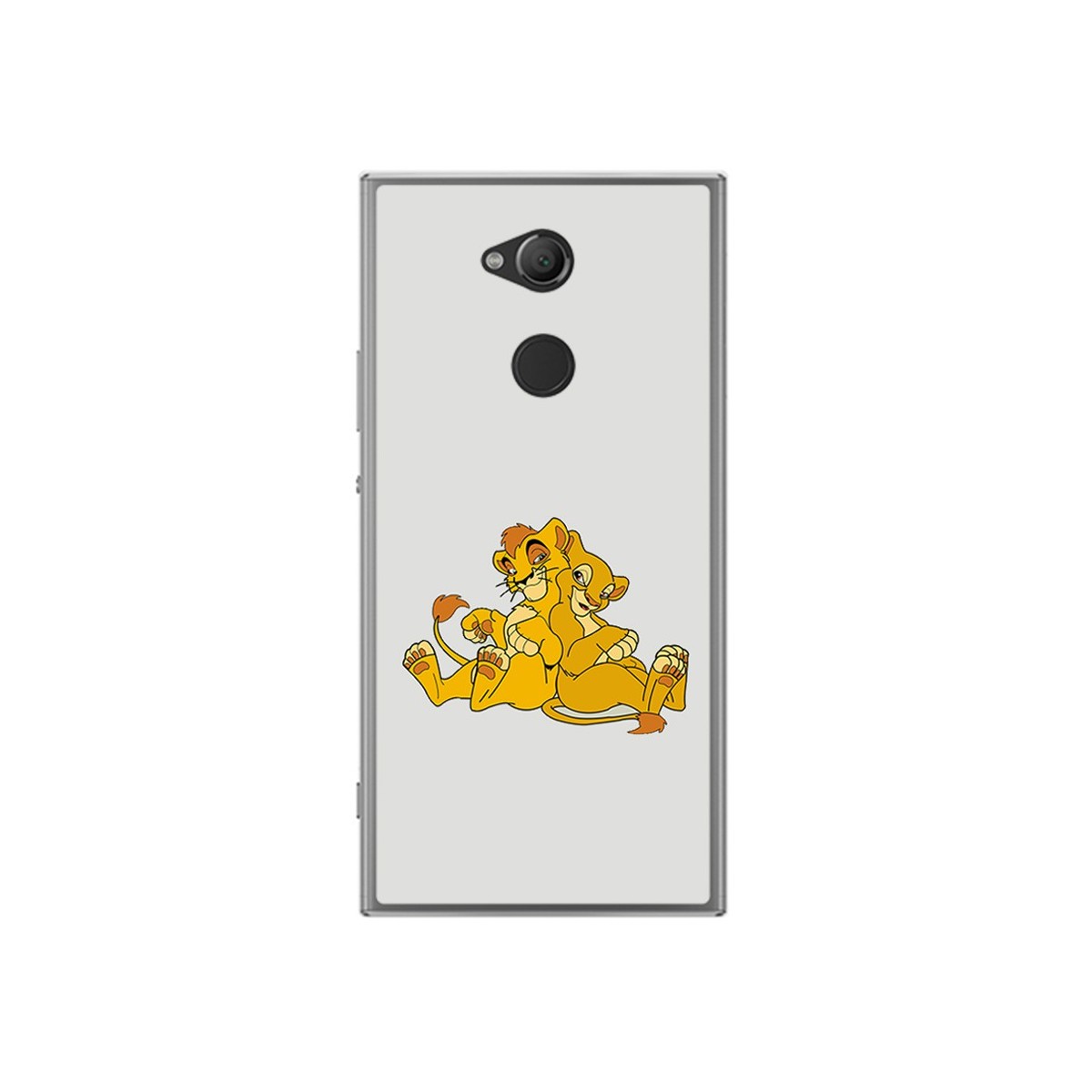 Funda Gel Tpu para Sony Xperia XA2 Diseño Leones Dibujos