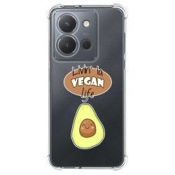 Funda Silicona Antigolpes para Vivo Y36 4G / 5G diseño Vegan Life Dibujos