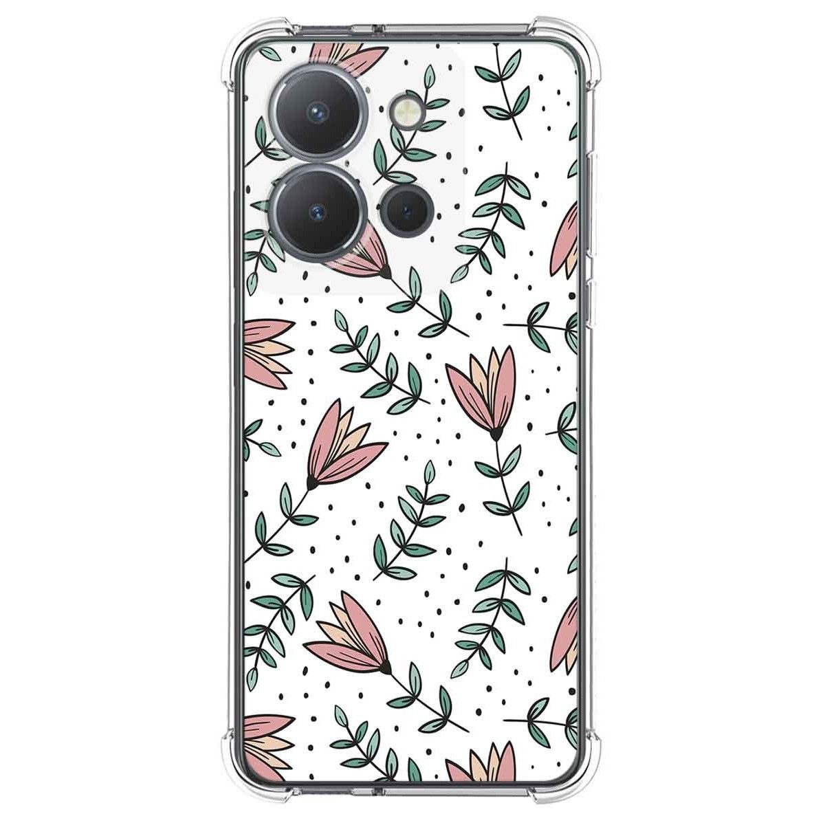 Funda Silicona Antigolpes para Vivo Y36 4G / 5G diseño Flores 01 Dibujos