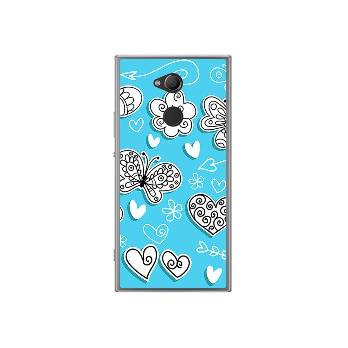Funda Gel Tpu para Sony Xperia XA2 Diseño Mariposas Dibujos