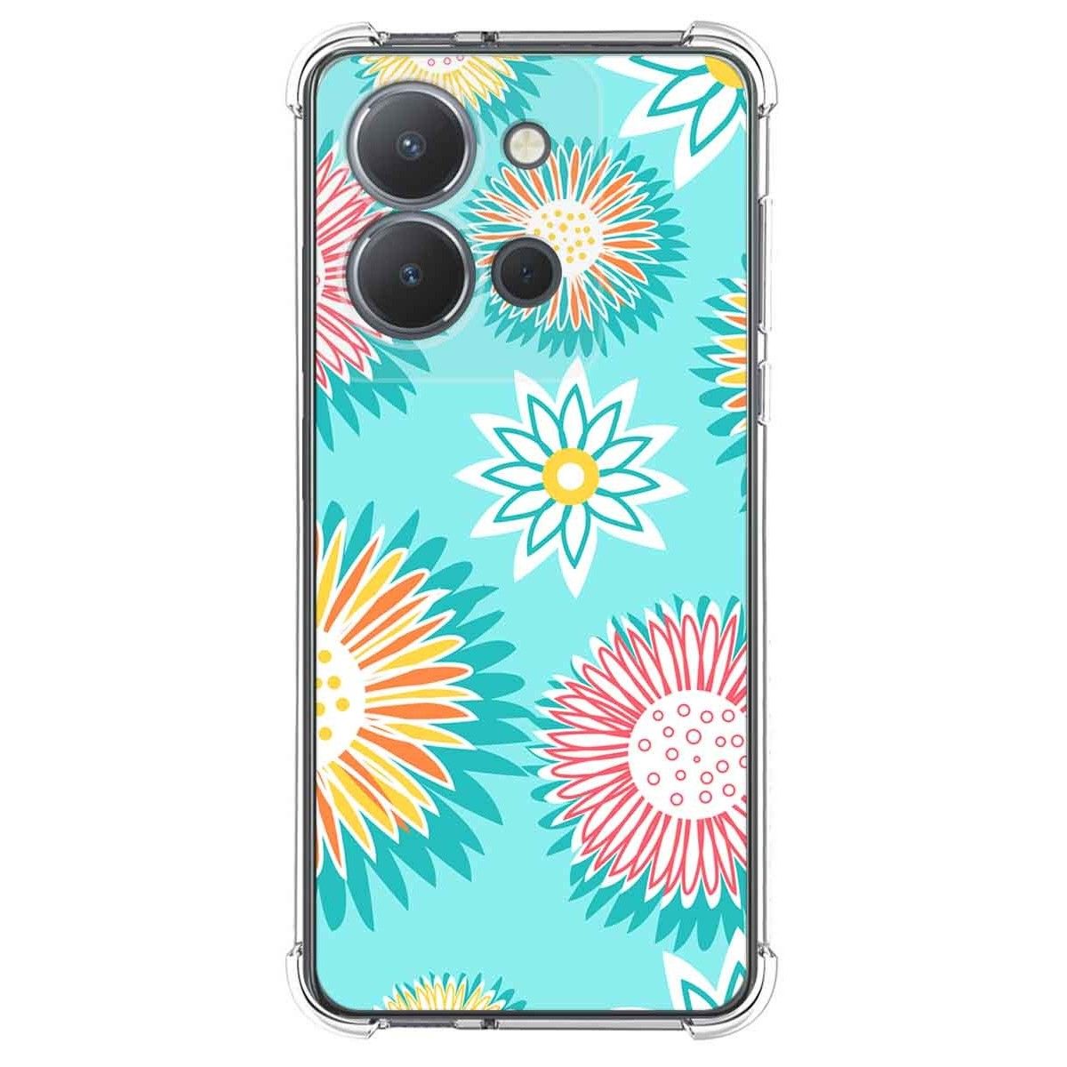 Funda Silicona Antigolpes para Vivo Y36 4G / 5G diseño Flores 05 Dibujos