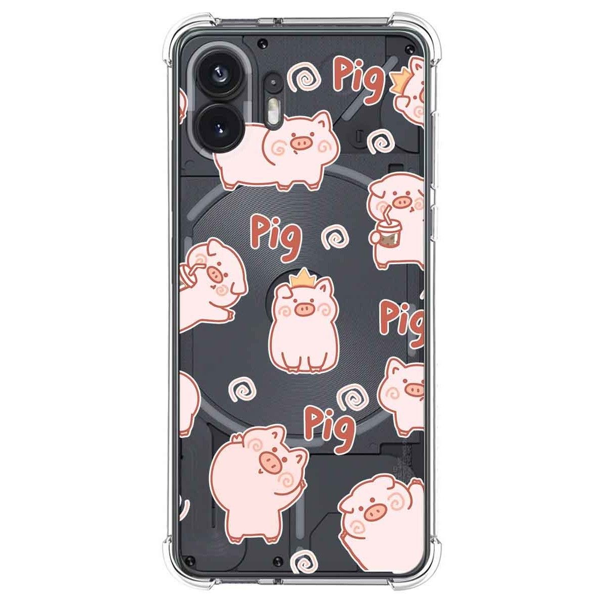 Funda Silicona Antigolpes para Nothing Phone 2 5G diseño Cerdos Dibujos