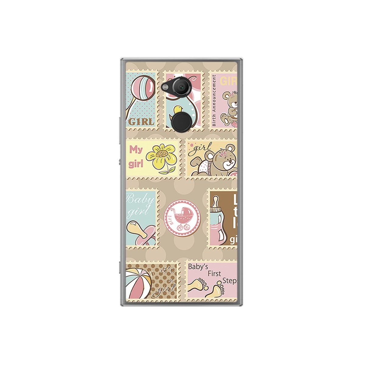 Funda Gel Tpu para Sony Xperia XA2 Diseño Sellos Dibujos