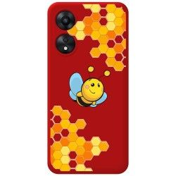 Funda Silicona Líquida Roja para Oppo A78 4G diseño Abeja Dibujos