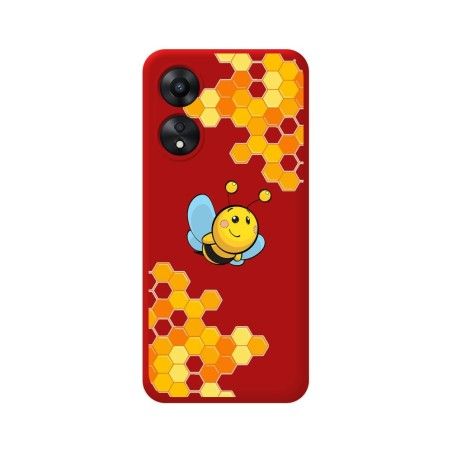 Funda Silicona Líquida Roja para Oppo A78 4G diseño Abeja Dibujos