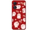 Funda Silicona Líquida Roja para Oppo A78 4G diseño Cerdos Dibujos