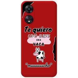 Funda Silicona Líquida Roja para Oppo A78 4G diseño Vaca Dibujos