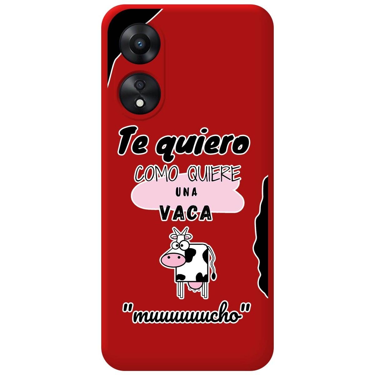 Funda Silicona Líquida Roja para Oppo A78 4G diseño Vaca Dibujos