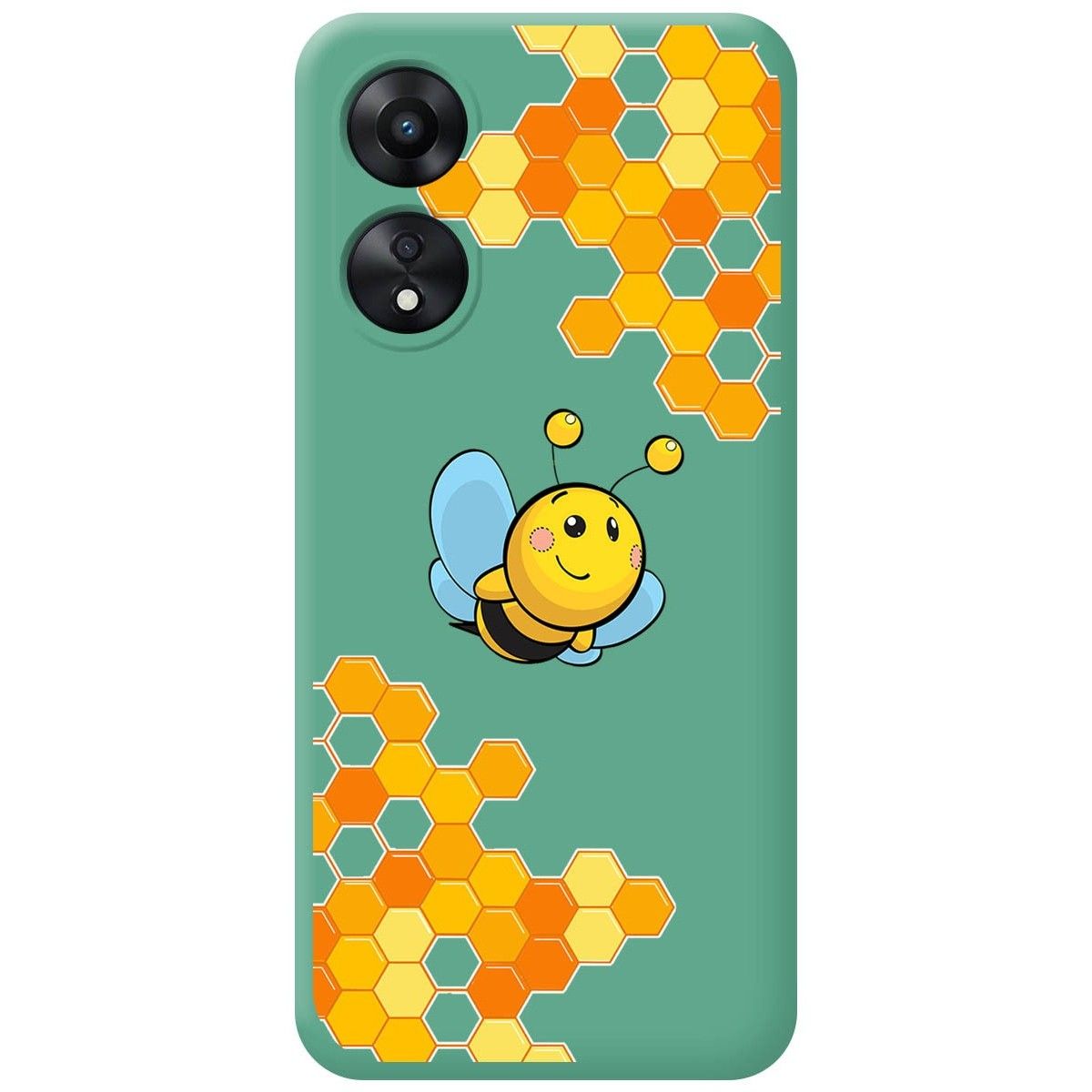 Funda Silicona Líquida Verde para Oppo A78 4G diseño Abeja Dibujos